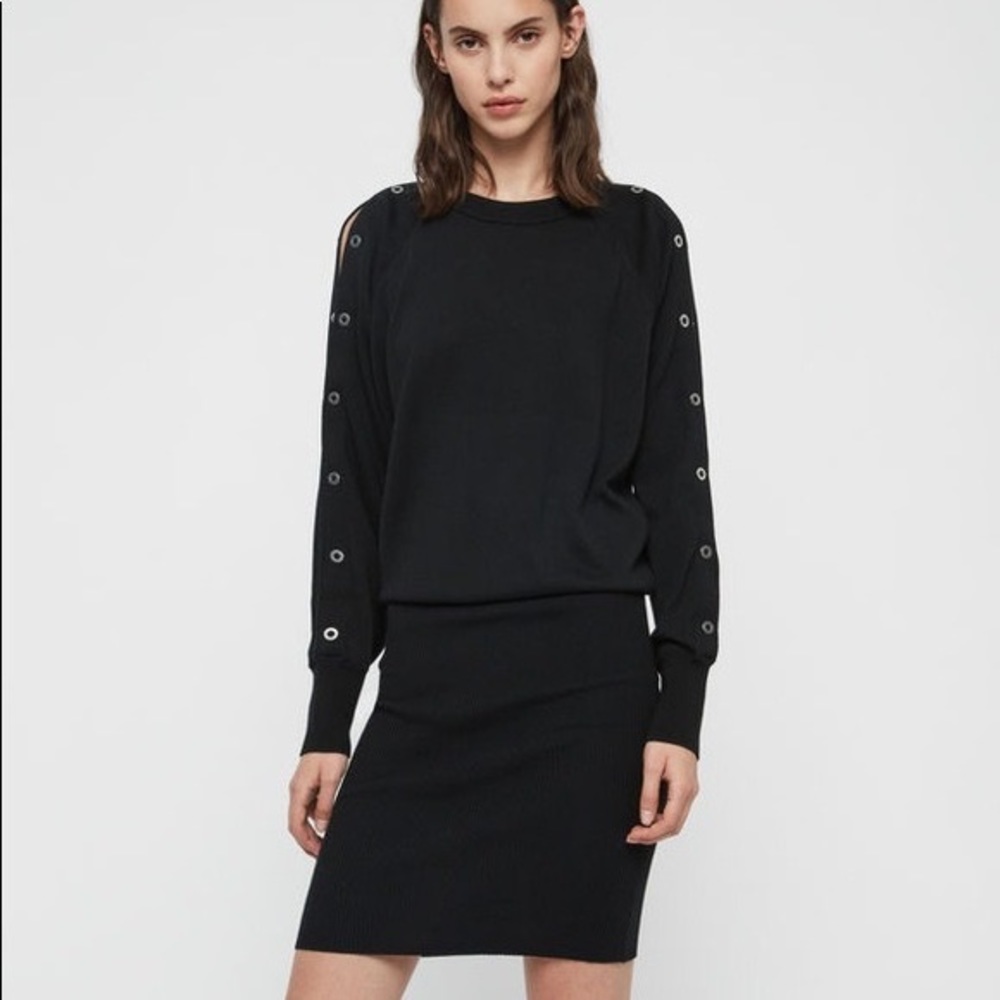 ALL SAINTS Suzie Eyelet knit sweater Dress size Small